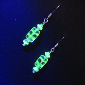 Uranium glass bead earrings